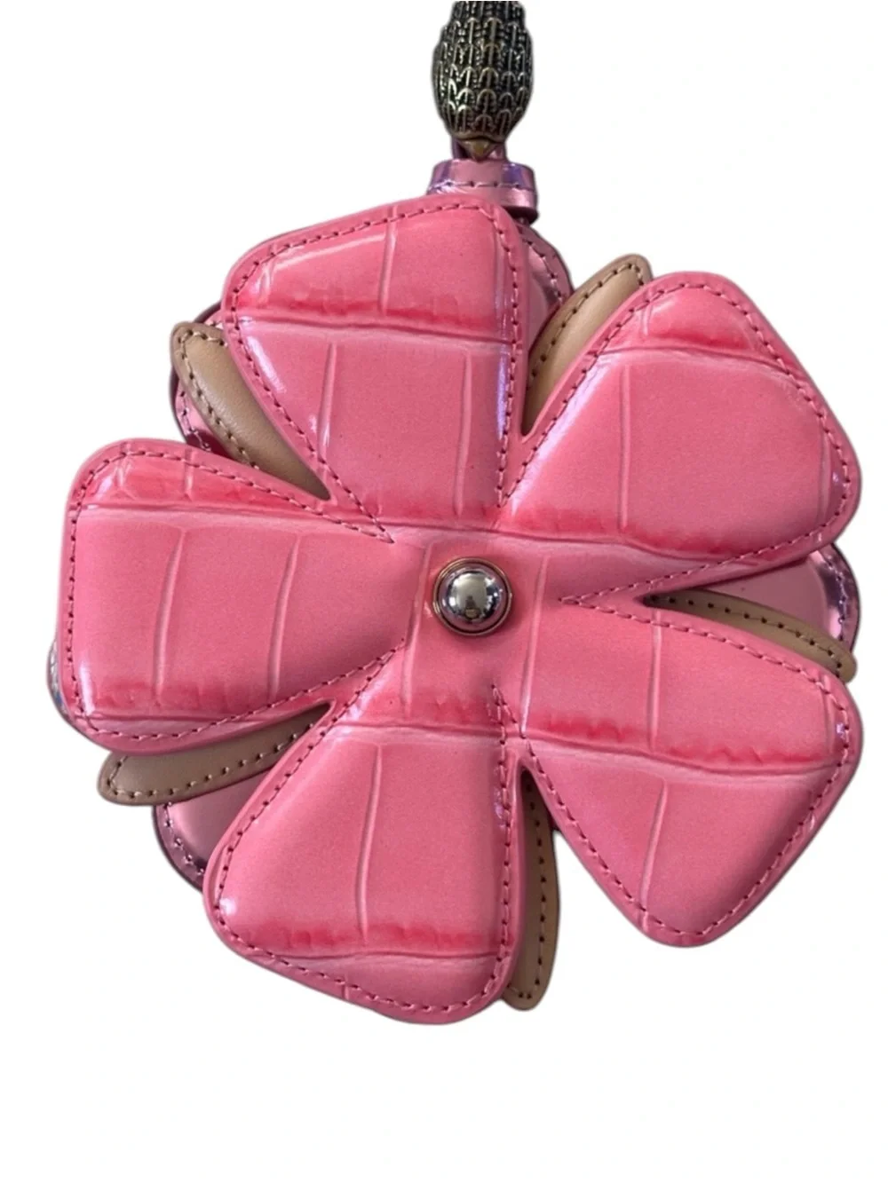 Kurt Geiger London Pink Comb Flower Charm NWT